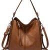 Hobo Crossbody Bags for Women Designer Faux Leather Hobo Handbags Retro Large Size Shoulder Bag Bucket Purse