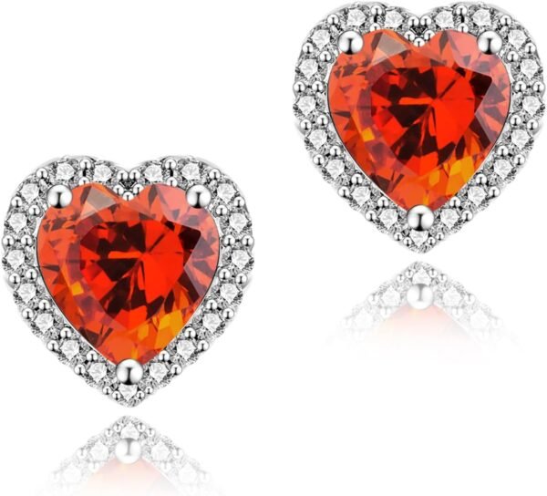 71O661i1JUL._AC_SL1500 Cubic Zirconia Earrings Studs, Halo CZ Birthstone Simulated Diamond Stud Earrings for Women