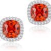 71OFHgGk0zL._AC_SL1500 Cubic Zirconia Earrings Studs, Halo CZ Birthstone Simulated Diamond Stud Earrings for Women
