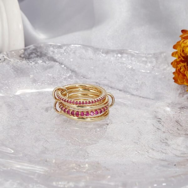 Stackable Rings for Women Non Tarnish, Dainty Cubic Zirconia Multi Ring   Gold Plated, Statement Rings Stacking Rings Jewelry