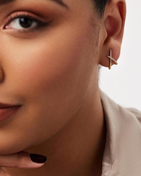 Gold Earrings for Women Trendy,  Gold Stud Earrings Dainty Earrings Simple Minimalist Cubic Zirconia Diamond Gold Earrings Hypoallergenic Earring for Women Gifts