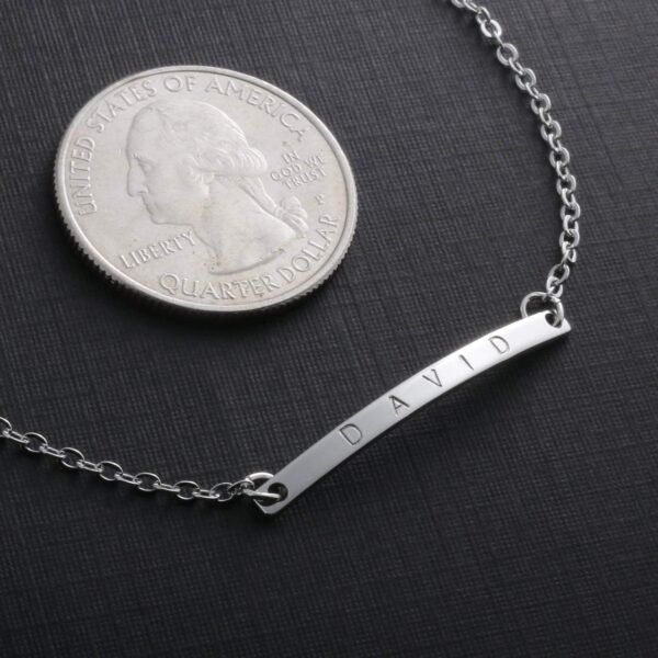 Gold Your Name Bar Bracelet Personalized gift Gold Plated bar Delicate Hand Stamp Best bridesmaid Wedding Graduation Gift