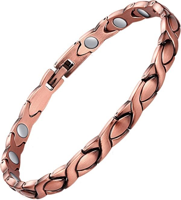 Copper Bracelets for Women, 99.99% Pure Copper Magnetic Bracelets with Effective Neodymium Magnets, Adjustable Jewelry Gift with Sizing Tool