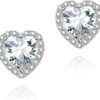 71SuQIFBf_L._AC_SL1500 Cubic Zirconia Earrings Studs, Halo CZ Birthstone Simulated Diamond Stud Earrings for Women