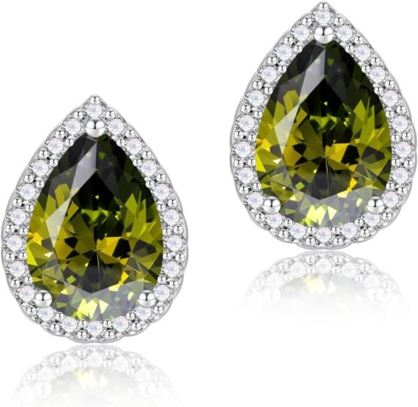 71UBmQP6AcL._AC_SL1500 Cubic Zirconia Earrings Studs, Halo CZ Birthstone Simulated Diamond Stud Earrings for Women