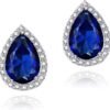 71UCDLKvaOL._AC_SL1500 Cubic Zirconia Earrings Studs, Halo CZ Birthstone Simulated Diamond Stud Earrings for Women