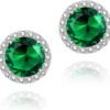 71adXFBXc9L._AC_SL1500 Cubic Zirconia Earrings Studs, Halo CZ Birthstone Simulated Diamond Stud Earrings for Women