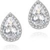71gDAzMP8uL._AC_SL1500 Cubic Zirconia Earrings Studs, Halo CZ Birthstone Simulated Diamond Stud Earrings for Women