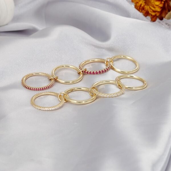 Stackable Rings for Women Non Tarnish, Dainty Cubic Zirconia Multi Ring   Gold Plated, Statement Rings Stacking Rings Jewelry