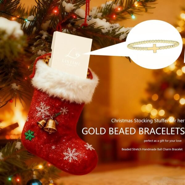 Gold Bracelets for Women  Gold Beaded Bracelets Stackable Bracelets for Women Gold Charm Bracelet Non Tarnish Gold Jewelry for Women Trendy