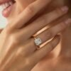 925 Sterling Silver Engagement Rings for Women Radiant Cut Cubic Zirconia Wedding Bands   Gold Plated Bezel Promise Rings for Her Size 4-10