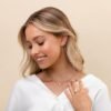 Gold Plated Crystal Solitaire 1.5 Carat (7.3mm) Cubic Zirconia Dainty Choker Necklace | Gold Necklaces for Women