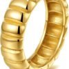 Gold Plated Rings for Women - Trendy Cubic Zirconia   Gold Filled Stackable Rings