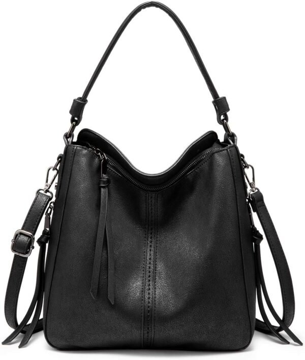 Hobo Crossbody Bags for Women Designer Faux Leather Hobo Handbags Retro Large Size Shoulder Bag Bucket Purse