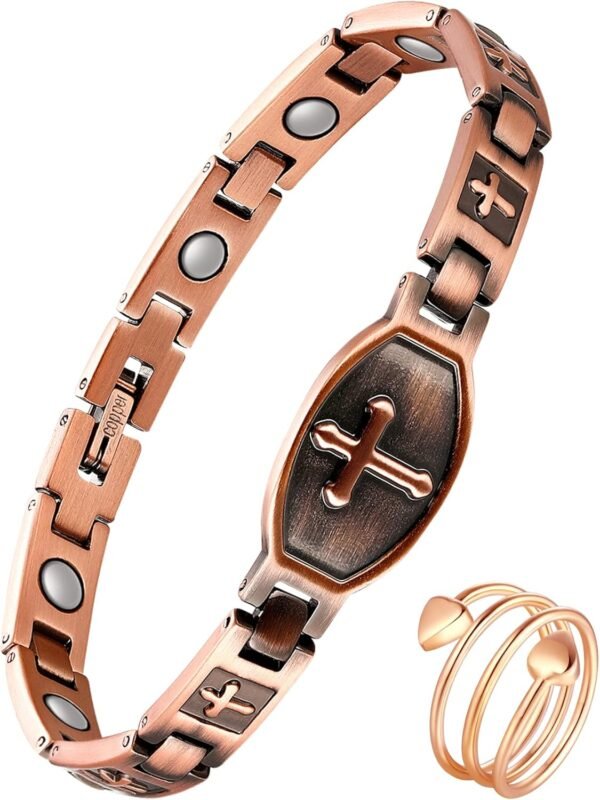 Copper Bracelets for Women, 99.99% Pure Copper Magnetic Bracelets with Effective Neodymium Magnets, Adjustable Jewelry Gift with Sizing Tool