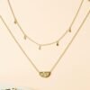 Gold Plated Layering Necklaces | Stylish Minimalist Design Pendant Necklaces | Bar, Circle, Lotus, Disc, Dog Tag, Horizontal Bar Pendants for Women
