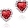 71wCvrRY6VL._AC_SL1500 Cubic Zirconia Earrings Studs, Halo CZ Birthstone Simulated Diamond Stud Earrings for Women