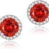 71yC2CLmISL._AC_SL1500 Cubic Zirconia Earrings Studs, Halo CZ Birthstone Simulated Diamond Stud Earrings for Women