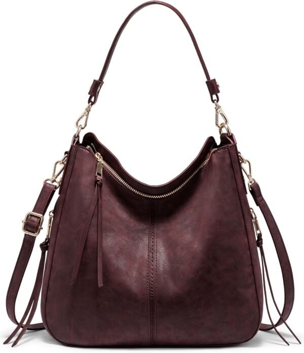 Hobo Crossbody Bags for Women Designer Faux Leather Hobo Handbags Retro Large Size Shoulder Bag Bucket Purse