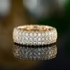 Women's Wide Eternity Ring Wedding Band -   White or Rose Gold Plated Wide Band Cubic Zirconia Eternity Ring