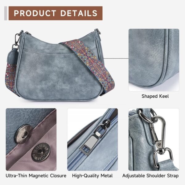 Trendy Leather Crossbody Purse with Adjustable Strap, Women's Shoulder Handbag