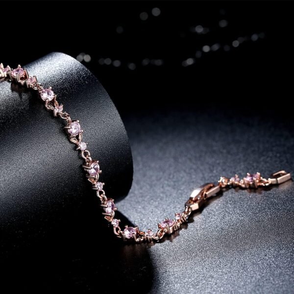 Gold Plated 3mm Cubic Zirconia Classic Adjustable Tennis Bracelet |Gold Bracelets for Women |Bride Bracelet for Wedding|Size 6.5-8 Inch