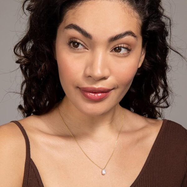 Gold Plated Cubic Zirconia Diamond Pendant Necklace for Women | Adjustable Slider