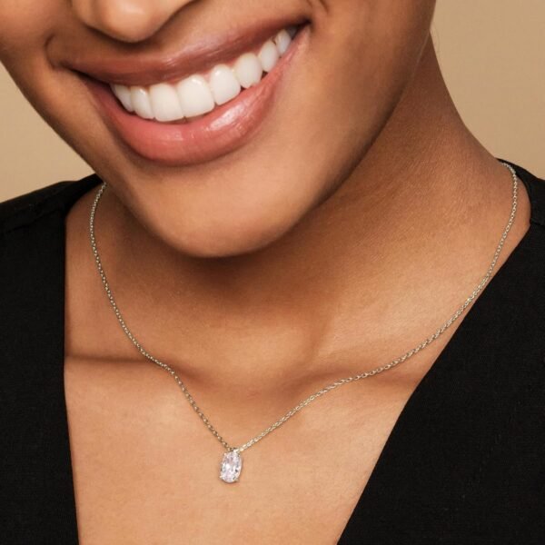 Gold Plated Cubic Zirconia Diamond Pendant Necklace for Women | Adjustable Slider