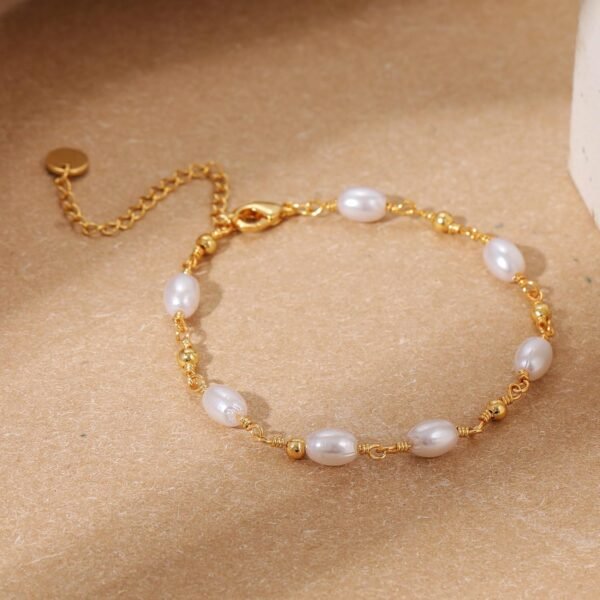 81bbOBwhLLL._AC_SL1500 Gold Pearl Bracelets for Women Trendy, Real Gold Plated Dainty Stackable Snake Chain CZ Heart Pendant Bracelets, Layered Waterproof Jewelry Gift for Women Adjustable 6"+2"