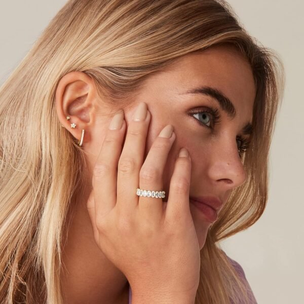 81iZehj4ODL._AC_SL1500_c3261217-a695-4b96-973c-d996d9708c54 Gold Plated Rings - Oval Cubic Zirconia Love Ring and Eternity Ring - 5mm Stackable for Women