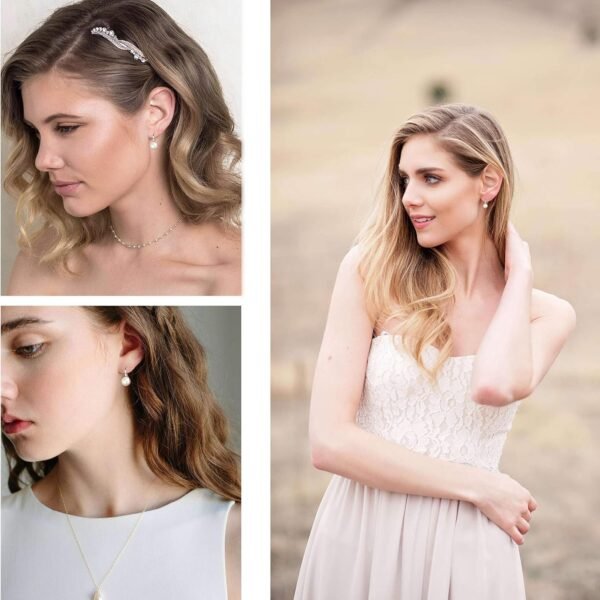 81qKCOkBAVL._AC_SL1500 925 Sterling Silver Hoop Handpicked AAA+ Quality 7.5-8mm White Freshwater Cultured Pearl Dangle Drop Earrings Jewelry for Women