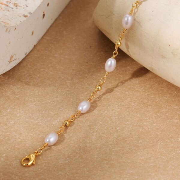 81uBlPFqhUL._AC_SL1500 Gold Pearl Bracelets for Women Trendy, Real Gold Plated Dainty Stackable Snake Chain CZ Heart Pendant Bracelets, Layered Waterproof Jewelry Gift for Women Adjustable 6"+2"