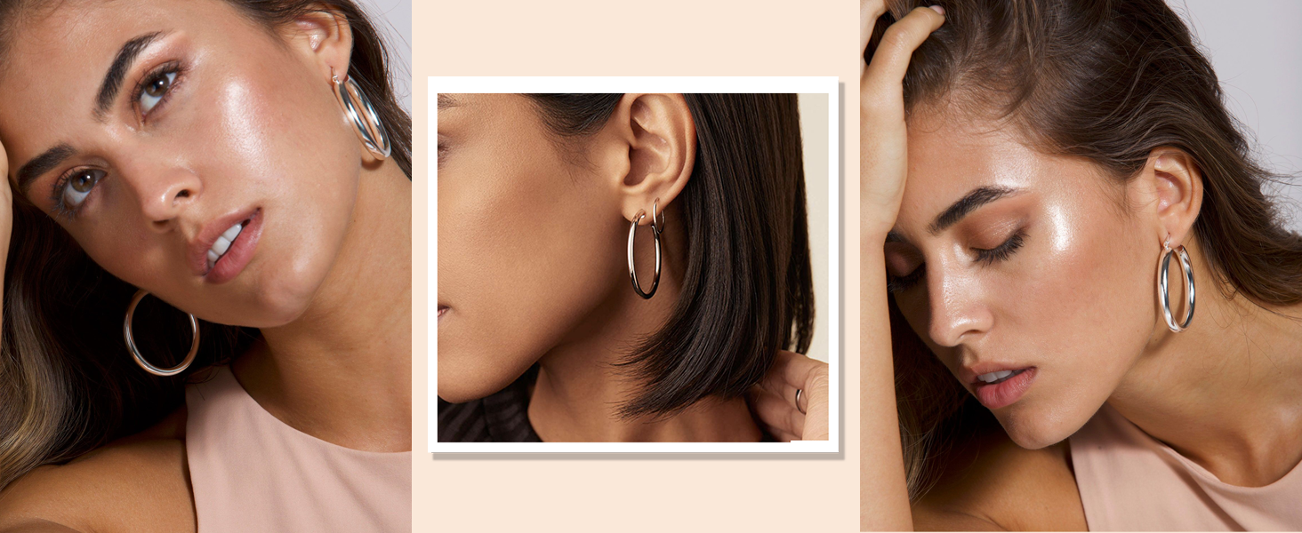 sterling silver hoop earrings for women chunky gold hoop earrings large hoop earrings