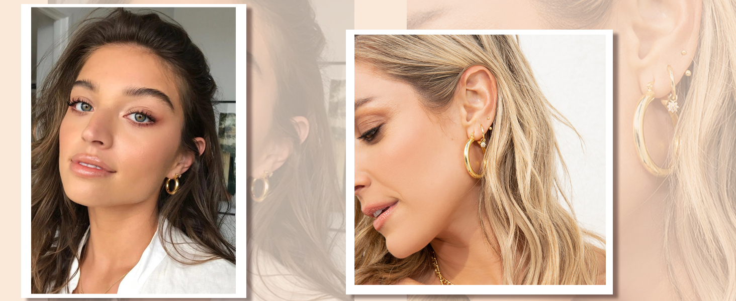 sterling silver hoop earrings chunky gold hoop earrings