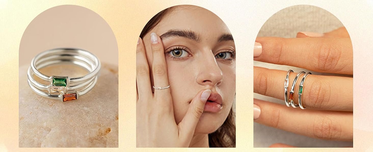 Birthstone stackable ring